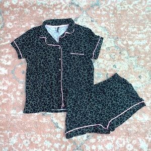 Animal Print | Button Down Short Sleeve Pajama Set! Two Piece Set!